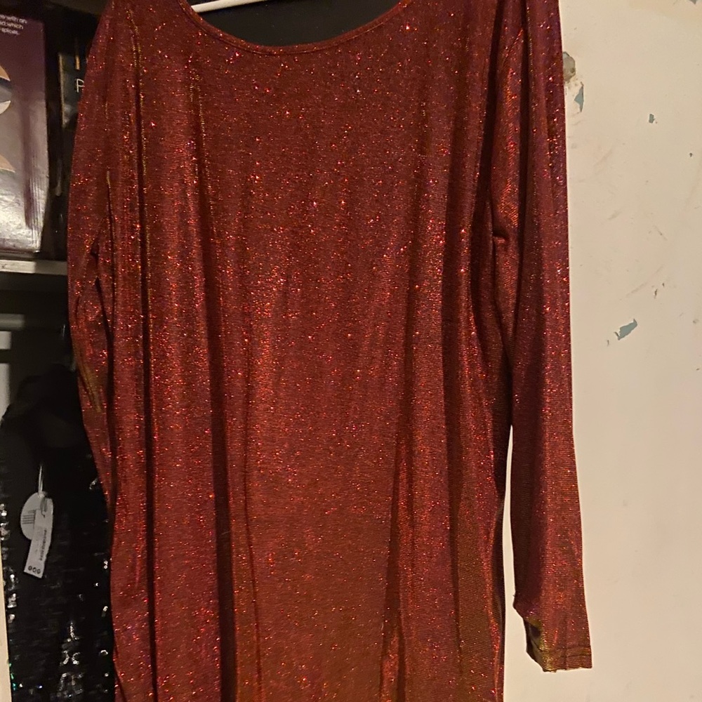 Red/gold tunic dress